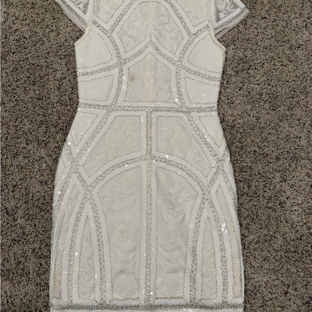 Lulu's Cream Sequin Mini Dress